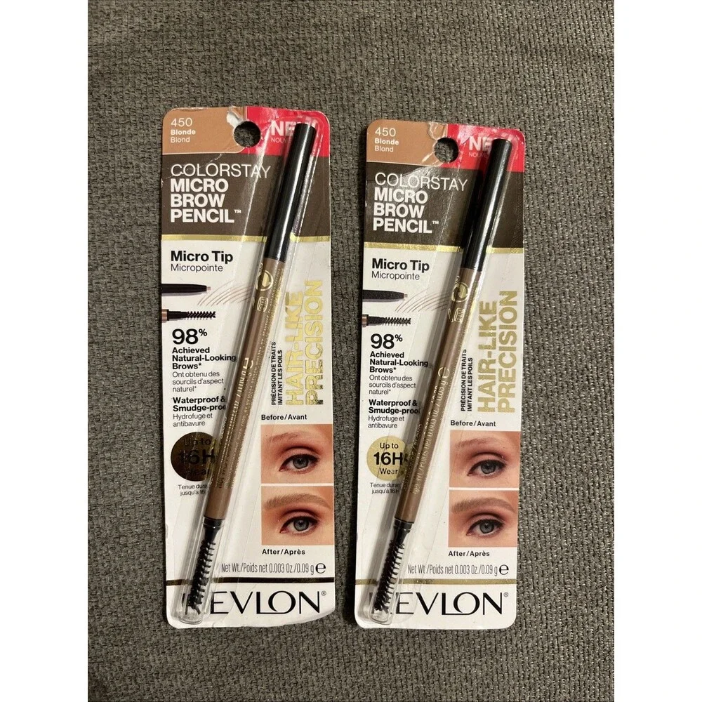 Lot of 2 Revlon Colorstay Micro Brow Pencil 450 Blonde Waterproof Up To 16 Hour